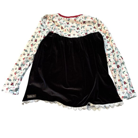 Matilda Jane Girls Long Sleeve Floral & Velvet Dress Size 10 - Picture 3 of 3